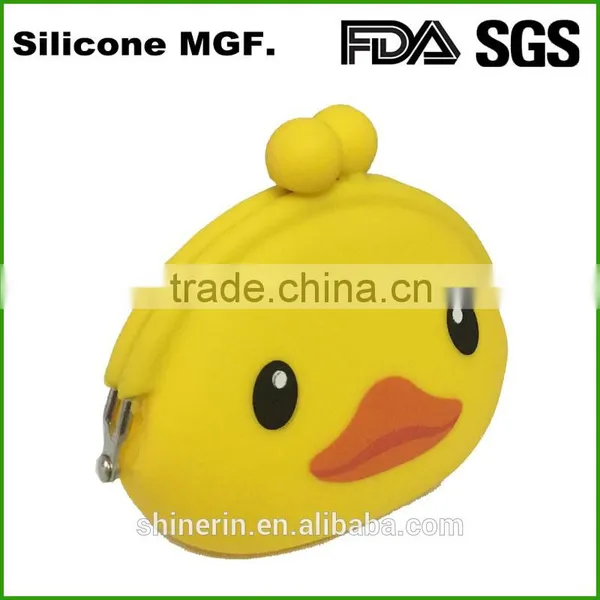 Silicone Wallet With Duck Picture on It for Coin Keys Holder Case photo-3