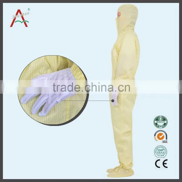 LABY-013-4-505 White S/M/L/XL/XXL Antistaic Washable Coveralls With Cap for Cleanroom Esd Garment Ebola photo-5