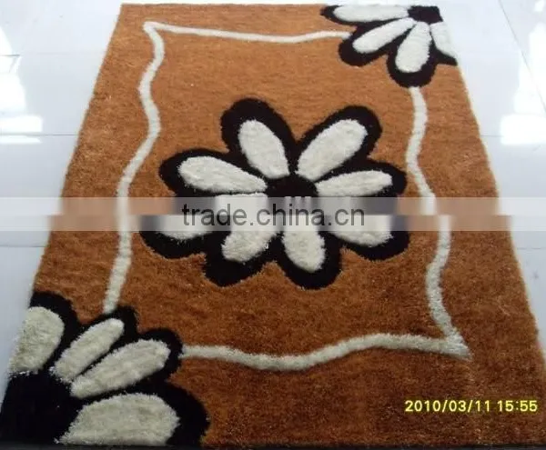 Silk Modern Flower Polyester Carpet Bed Mat photo-6