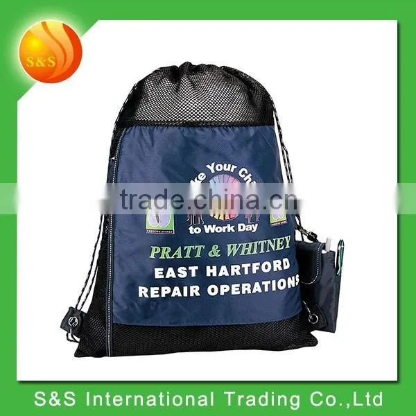 Hot Sell Sport Nylon Drawstring Bag With Detachable Phone Holder photo-4