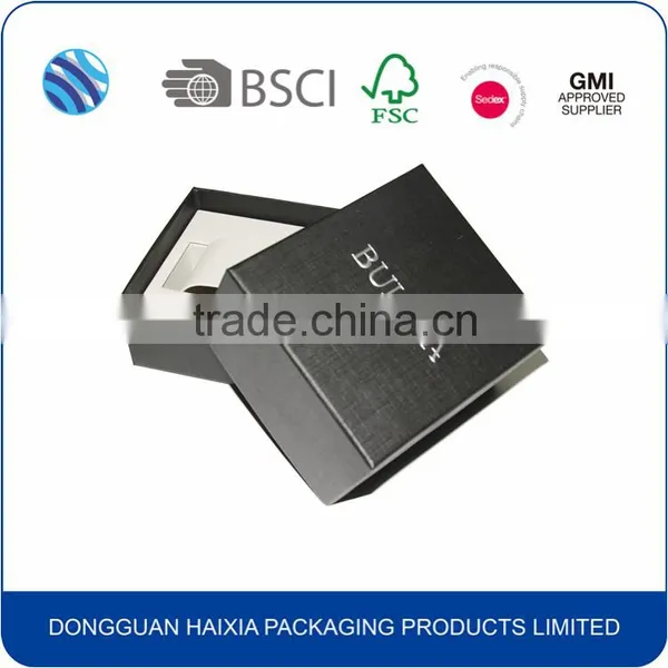 Black Texture Grain Paper Watch Gift Box photo-3