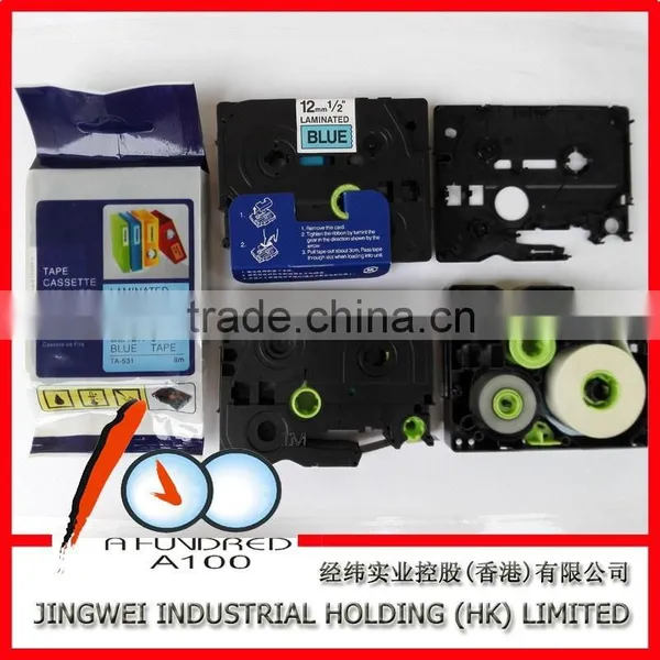 Compatible Brother P-touch Printer TZe-521,TZe-531,TZe-541 Black on Blue Laminated Label Ribbon photo-2