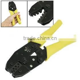 0.15-2.5mm 4-6mm Plug Bush Hand Racheting Crimping Pliers Tool Yellow