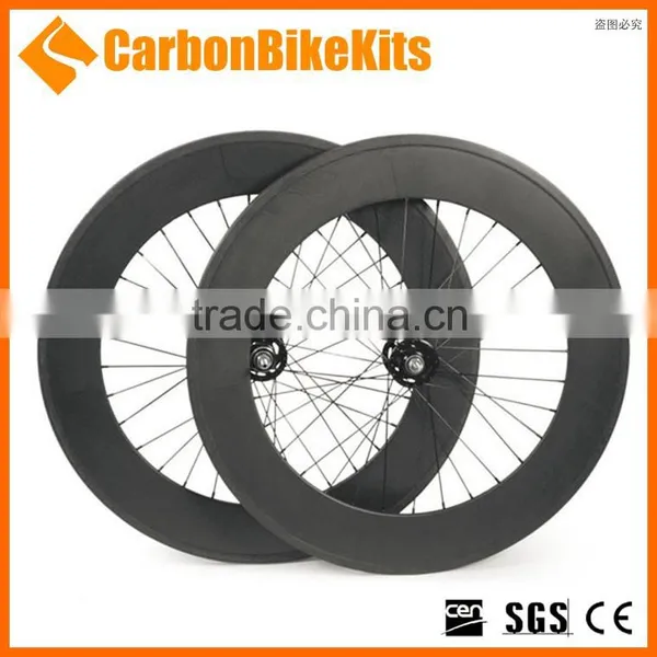 Custom Logo CBK TW88C Bicycle Carbon Track Wheel 88mm Deep Clincher