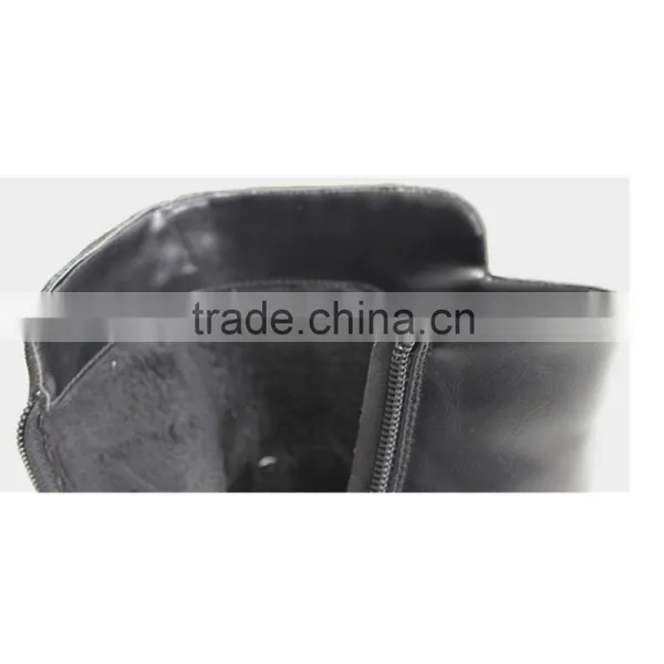 Black Quality PU Italian Winter Leather Boots Women photo-4