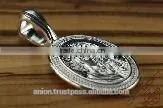Silver 925 Oval Pendant Icon of St. Mary. Russian Style. Burnished Silver photo-4