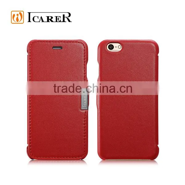 ICARER High Quality Luxury Genuine Leather Side Open Case for IPhone 6/6S photo-5