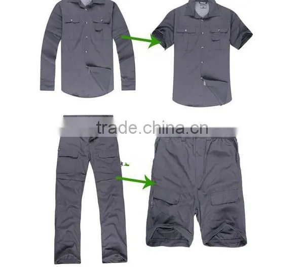 Mens Quick Dry Camping Hiking Fishing Shirt Anti Sun UV Detachable Sleeve Shirt photo-4