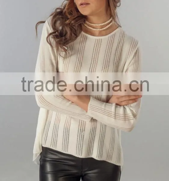 Women Knitted Chiffon Blouse Beautiful Knitwear Turkish Knitwear Supplier in Turkey Ladies Pullover Blouse Dress Made in Turkey