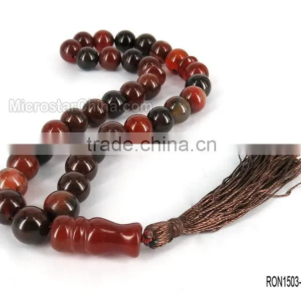 Imitation Black Jasper Arabic Ya Allah Written Prayer Beads photo-4