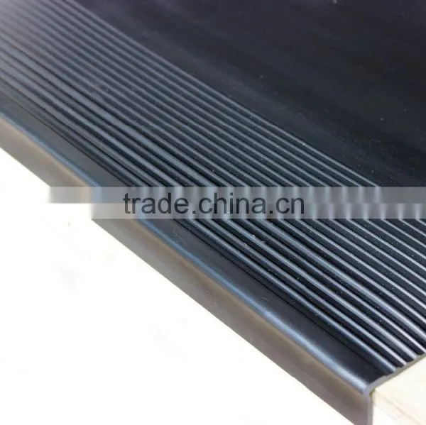 Black Rubber Stair Step Nosing/step Edging/stair Nosing for Antislip Strip of Stair Case in Hospitai /school photo-3