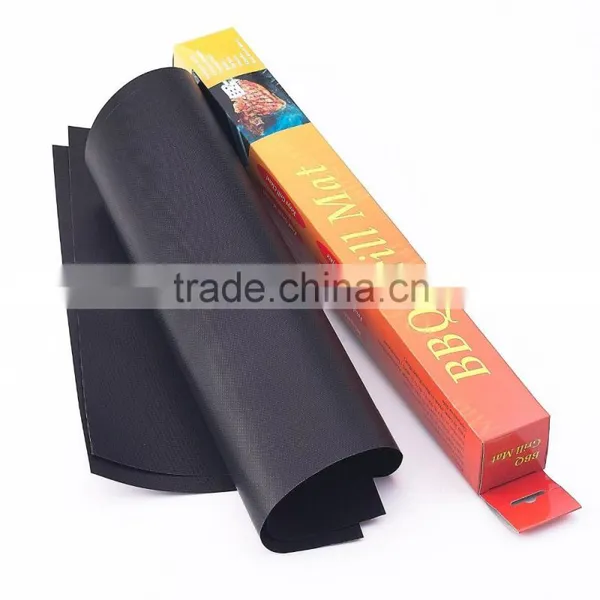 Teflon Fiberglass Fabric Used as BBQ GRILL MAT PROTECTER----heavy Duty Black Baking Mat photo-2