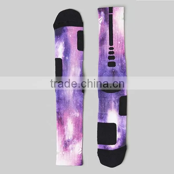 Oem Different Vivid Color Custom Sublimated Starry Night Galaxy Socks photo-3