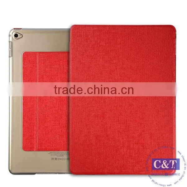C&T Transparent Frosted Back Cover PU Leather Smart Case Cover for Apple IPad Pro 9.7 Inch photo-3