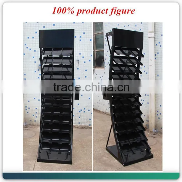 Black Floor Standing Metal Marble Tile Carpet Display Stand for Ceramic Tiles HSX-S0032 photo-3