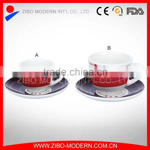 Wholesale 240ml Ceramic Tea Cup and Saucer With Flower Decal photo-5