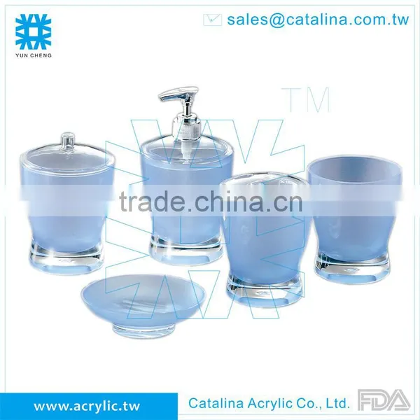 Smoke Tooth Brush, Set or Separate of Tumbler Cotton Jar Lotion Dispenser Soap Dish Acrylic Bathroom Accessory photo-5