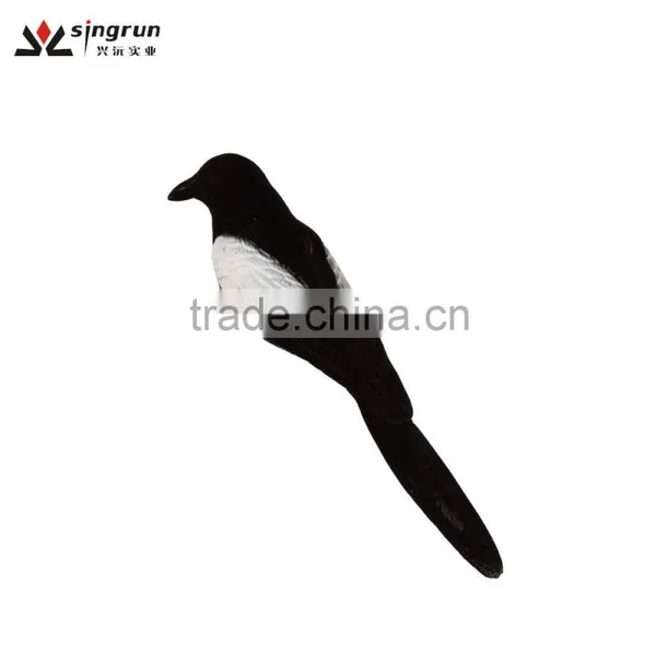 Flocked Plastic Fullbodied Magpie Hunting Decoys Bird Hunting Decoys for Hunting