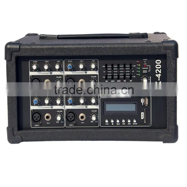 Wooden Cabinet 4 Channels Digital Power Mixer