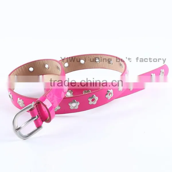 New Style Women Fashion Hollow Flower Carving Needle Buckle pu Belt photo-3