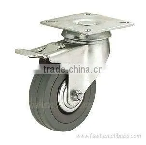 Industrial Gray PVC Caster Wheel With Total Brake photo-3