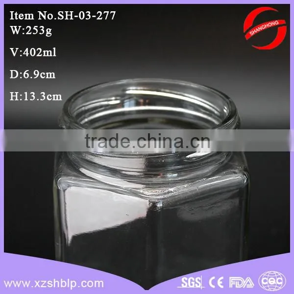 400ml Hexagonal Glass Jar With Metal Screw Top Lid photo-4