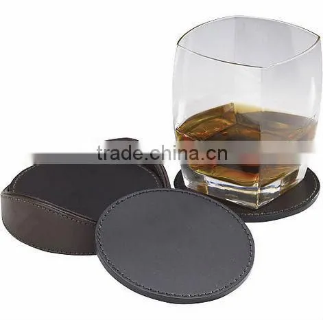 Black Leather Drink/tea Coasters photo-3