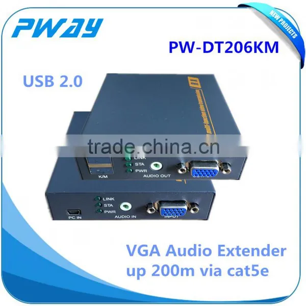Factory Price VGA Kvm Extender via Cat5e/6 Support Keyboard and Usb Video Ethernet Transmitter and Receiver