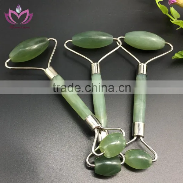 Natual Green Jade Crafts Face Skin Care Products Jade Roller Massager photo-2