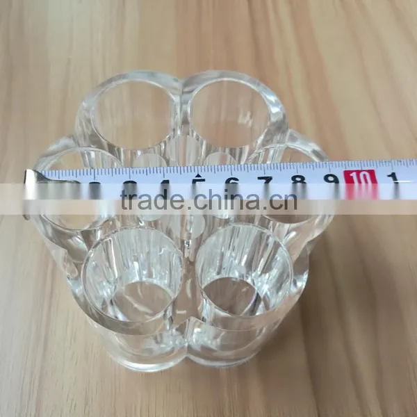 Wholesale Innovative Household Beautful Clear Flower Shape Acrylic Cosmetic Makeup Organizer With 7 Grids for Store Cosmetics photo-3