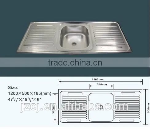 JZ-335 120x50 Export Iraq New Items Stainless Steel Kitchen Sink photo-2