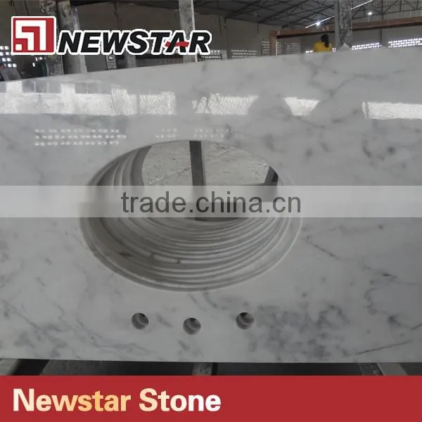 Polished Top Quality White Marble Countertop Bianco Carrara Marble photo-2