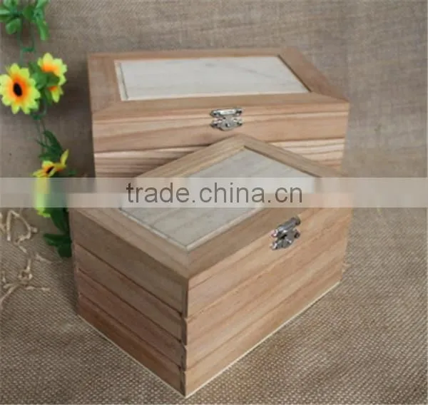High Quality Natural Unfinished Luxury Wooden Gift Craft Box Wholesale photo-2