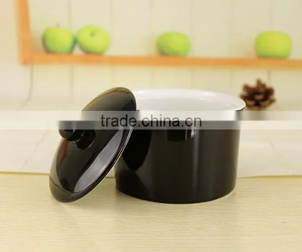 Factory Wholesale New Ideas Novelty Black Ceramic Casserole Stew Pot With Lid photo-3
