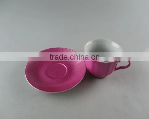 Hot Sale Colorful Porcelain Coffee Cup Set, High Quanlity Ceramic Glaze Cup and Saucer With Gift Box photo-5