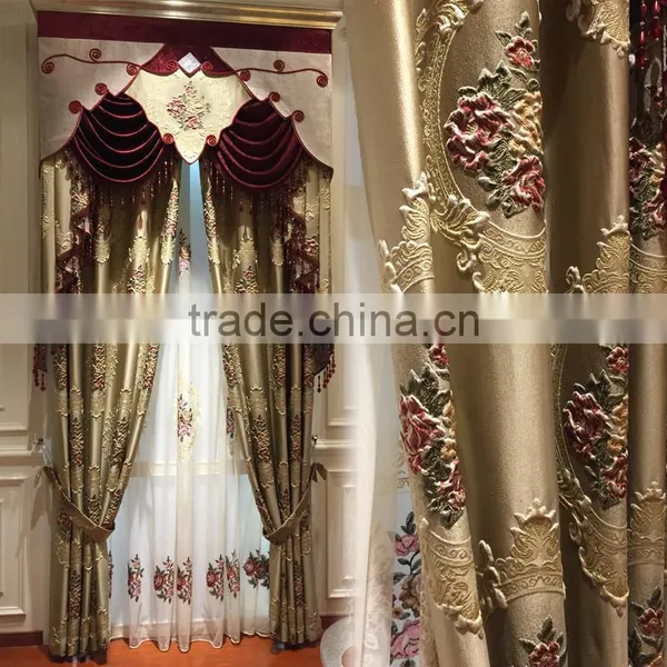 M896 Momoda Luxury Home Decorations French Full Set Curtain With Sheers and Valance Arab Curtain photo-2