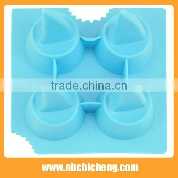 Lovely Shark Fin Ice Cube Tray 4-tray Eco-friendly Silicone Ice Mould photo-5