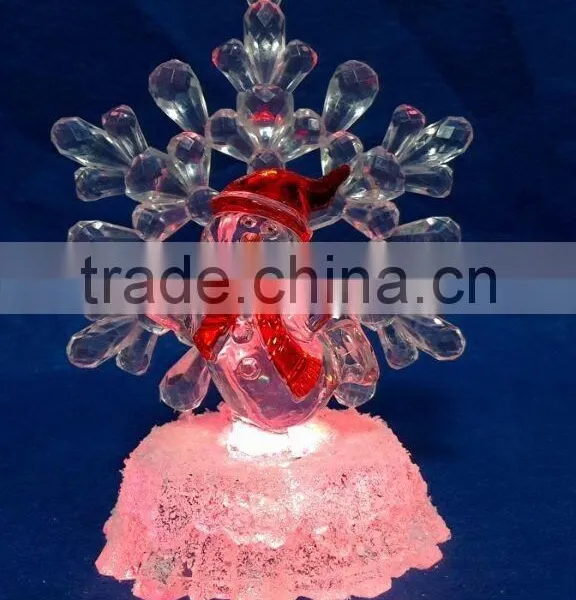 New Style Led Rbg Light Acrylic Artificial Christmas Snowflake Snowman photo-2