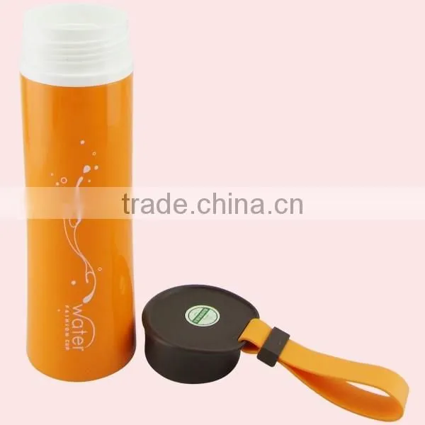 380ml BAP Free Hight Quality Plastic Double Wall Water Bottle With Flat Lid photo-4