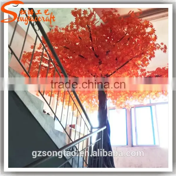 2017 Customized Artificial Autumn Red Maple Tree Cheap Artificial Trees Large Artificial Decorative Tree photo-6