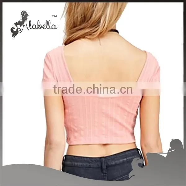 Ladies Tops Images Crop Top Wholesale Women Crop Top Plain photo-2