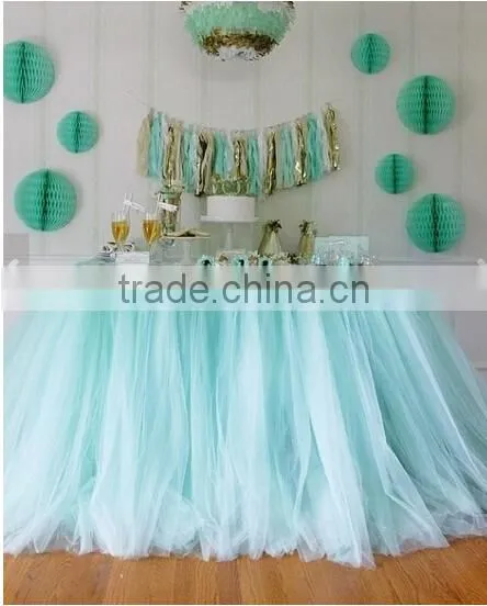 Party Decorative Gathered Ruffled Tutu Table Skirt photo-2