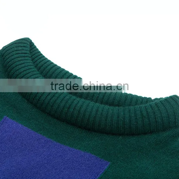 2017 New Style Geometric Design Women Green Color Pullover Sweater photo-4