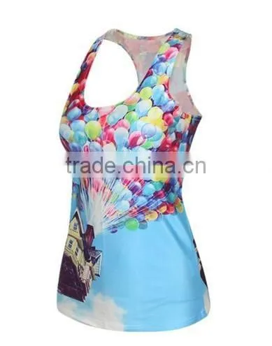 Coloured Balloon Digital Printing Women's Tank Top photo-2