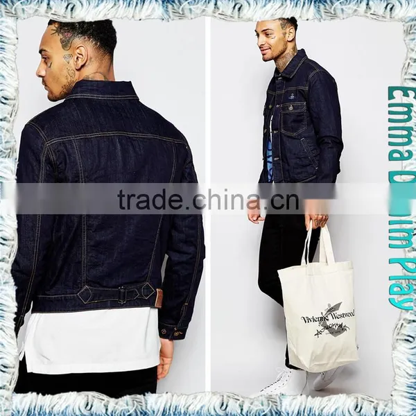 2016 Hottest Factory Cool Outwear Mens Fashion Model Indigo Denim Jacket photo-3