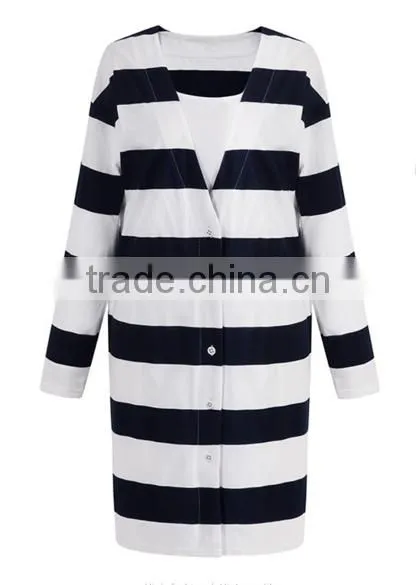 Women's Machine Knitted Patterns Aztec Long Tunic Cotton Cardigan Sweater for Wholesale photo-4