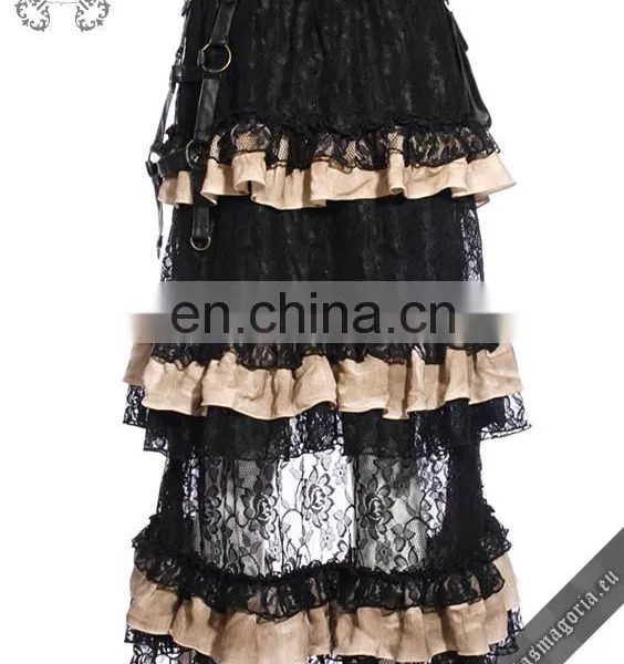 Steampunk High-low Layered Skirt With Removable Pocket photo-4