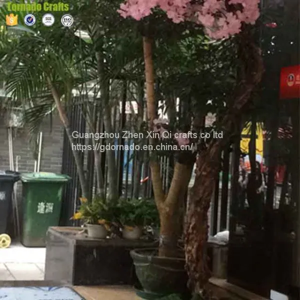New Arrival Factory Direct Wedding Decor Natural Bending Trunk Artificial Silk Trees Cherry Blossoms photo-2