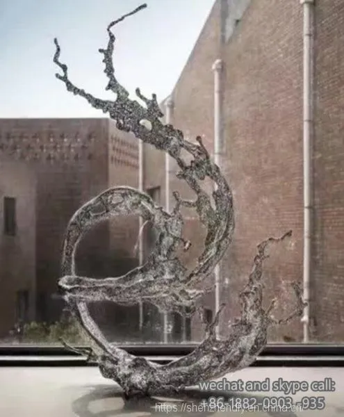 Office Modern Abstract Stainless Steel Sculpture Customized Sculpture photo-2