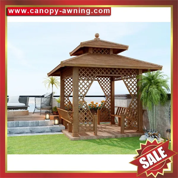 Hot Sale Outdoor Park Garden Aluminum Alu Circular Rounded Shape Roof Gazebo Pavilion Canopy Awning Shelter photo-4